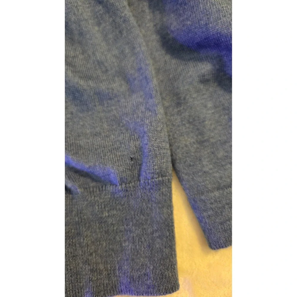 Joseph Abboud Extra Fine Merino Wool Quarter Zip Sweater‎ Blue Luxury Knit Large